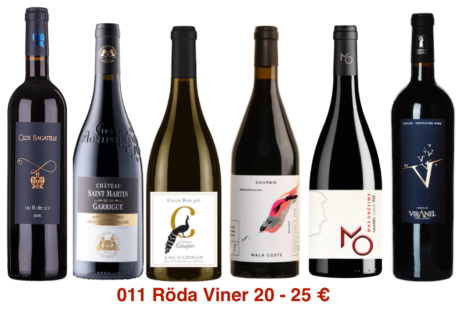 011 Vinprovarlåda Röda Viner 20 till 25 €